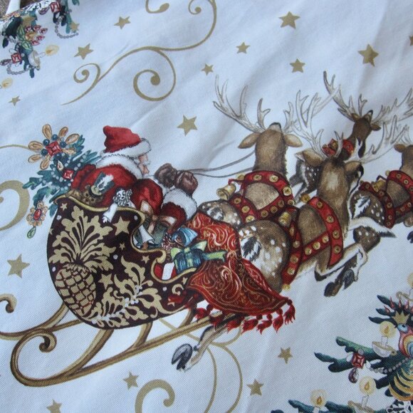 Williams Sonoma Twas the Night Before Christmas Tree Skirt Reindeer Mushroom 70" - Picture 6 of 6